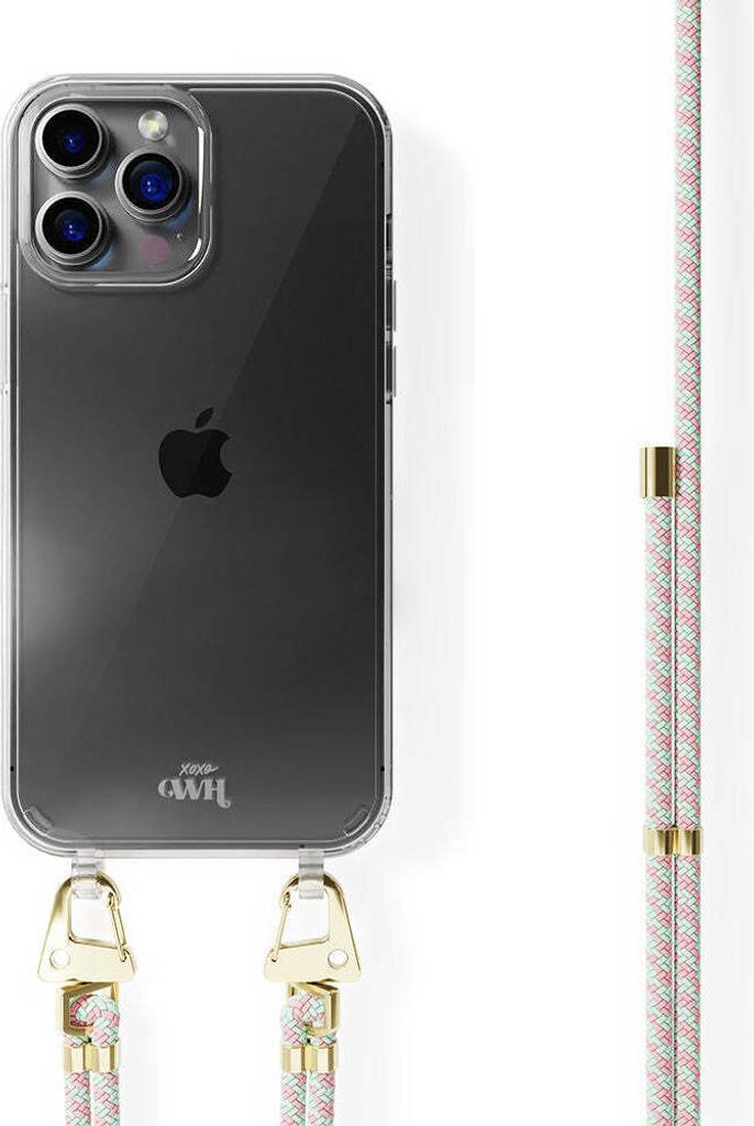 xoxo Wildhearts Silikonhülle Geeignet für iPhone 16 Pro Max - Aqua Pink - Kordel