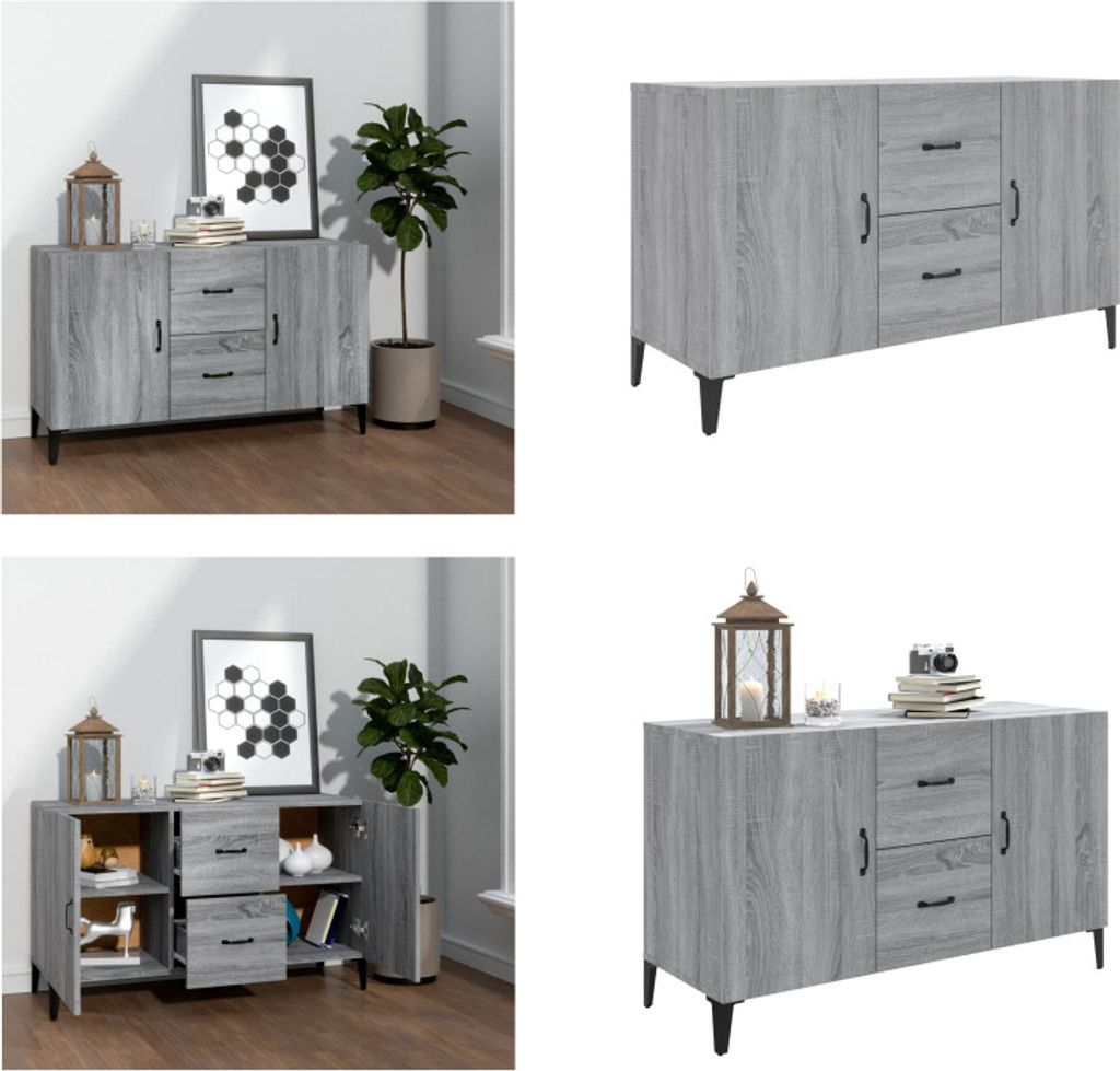 vidaXL Sideboard Grau Sonoma 100x36x60 cm Holzwerkstoff - Sideboard - Sideboards - Schrank - Lagerschrank