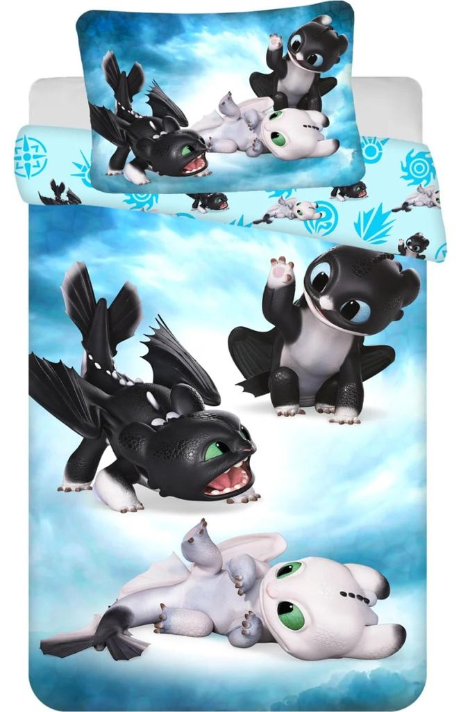 Juego de sábanas para niños "Cómo domar a un dragón" – Imagen del producto 