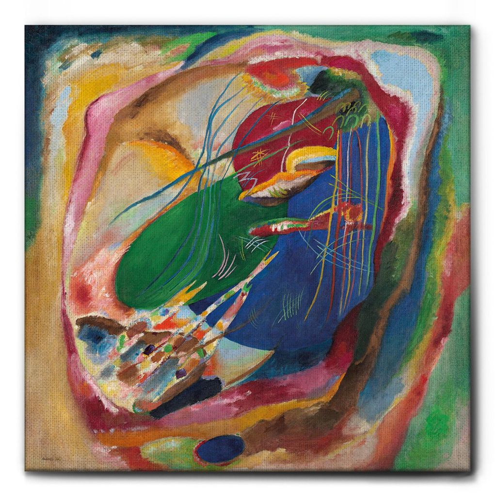 Giallobus - Malerei mit drei Flecken - Vassily Kandinsky - 70L x 70B cm - Bild - Leinwand mit Standardrahmen