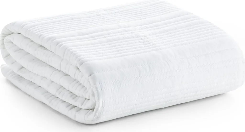 Jeté de lit blanc 170x210 cm moderne EUROFIRANY pour décoration textile