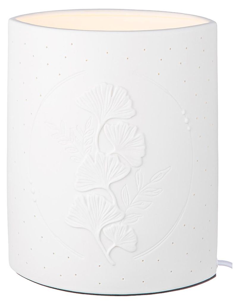 Gilde Porzellan Lampe Gingko 32695