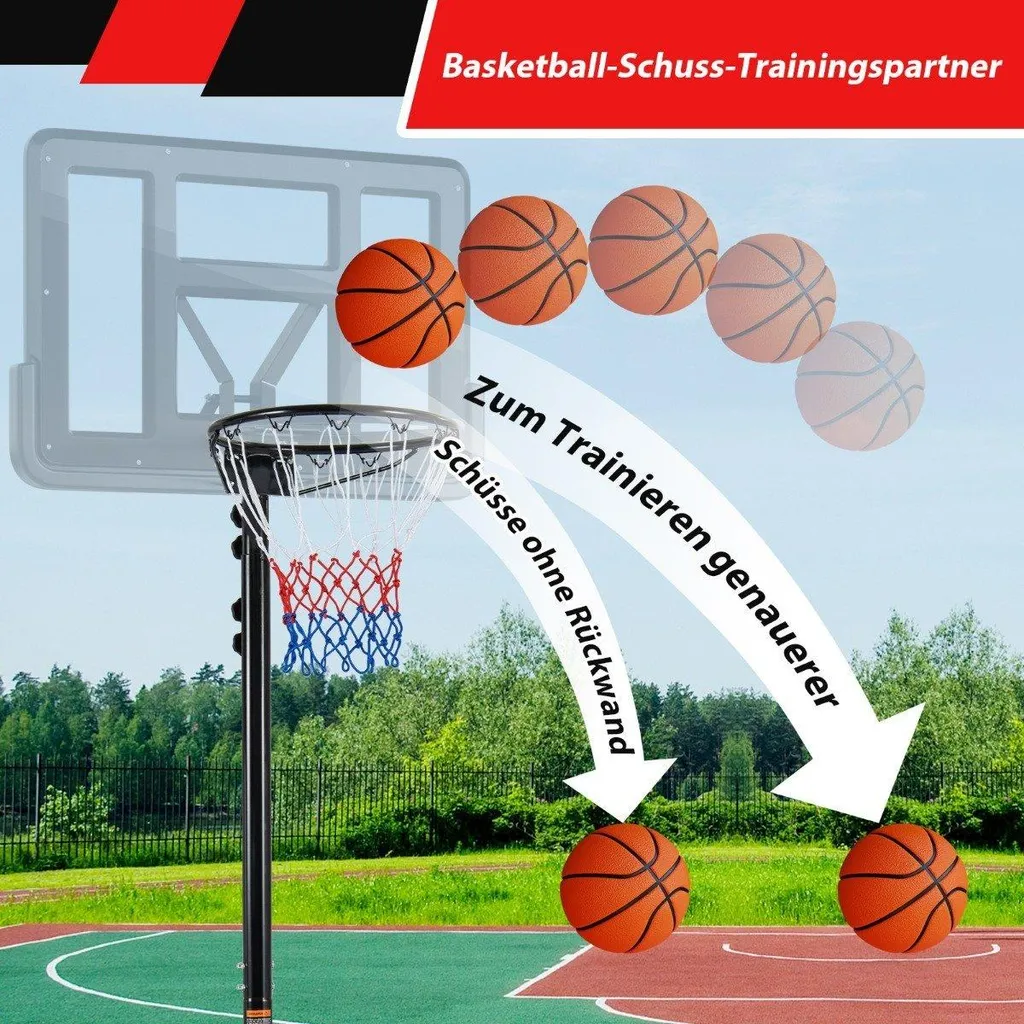 Panier de basket réglable 305cm avec base à remplir et roues de transport