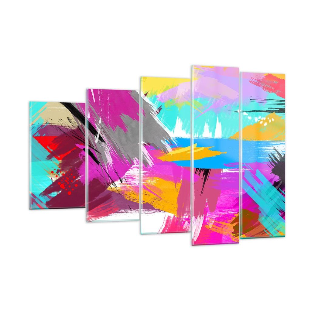 Bilder auf glas - Abstraktion modern - 150x100cm - Glasbilder - Wandbilder - Kunstdruck - zum Aufhängen bereit - Wanddekoration aus Glas - Glas Bi...
