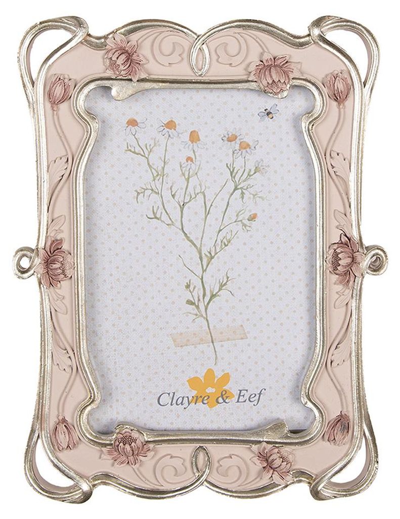 Clayre & Eef Bilderrahmen 10x15 cm Rosa Kunststoff Produktbild 