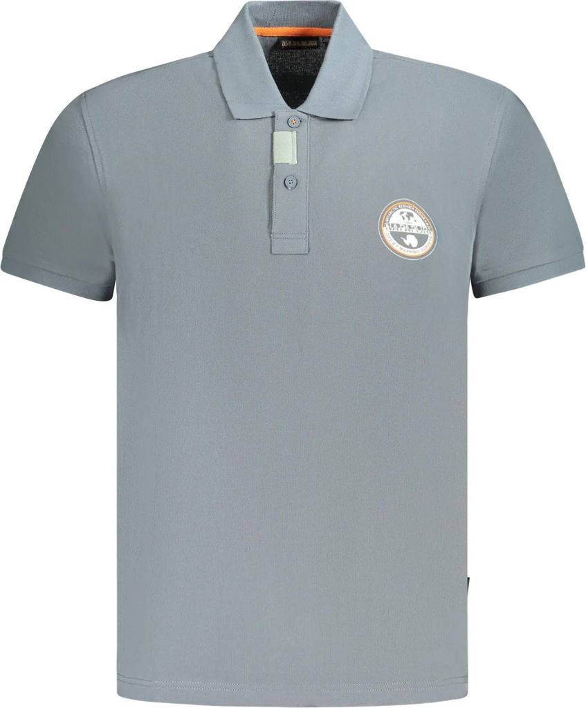 Herren Kurzarm-Poloshirt Grau mit Kontrastdetails und Logo-Druck