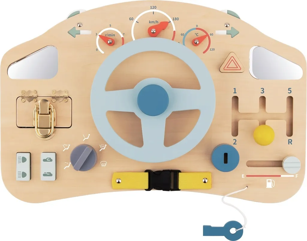 Jouet d'éveil Volant de voiture en bois - Planche d'activité Montessori