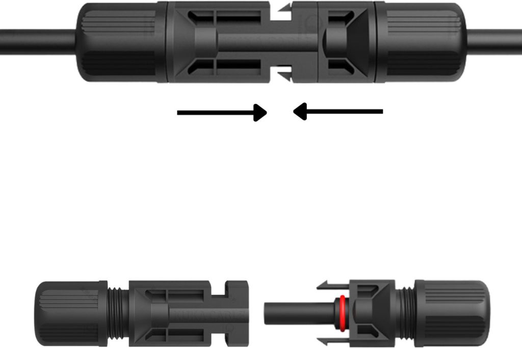 Solarkabel Verlängerungskabel Rot/Schwarz 4 - 6mm² mit Produktbild 7