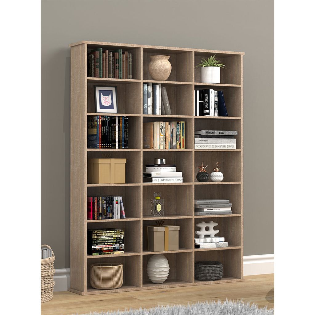 VCM Holz CD DVD Standregal Bücherregal Medienregal Raumteiler Deko Regal Megosa M