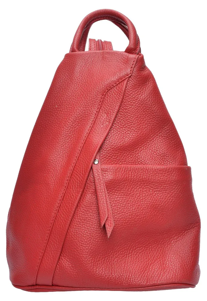 Sac à Dos Femme Antivol Isabella Rhea IR 190 Cuir Rouge Haute Qualité