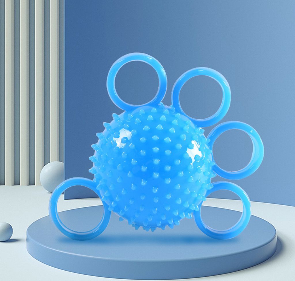 Handgriff-Übungsball, hohe Elastizität, Bump-Design, Erholungstraining, Handakupunkturpunkt-Aktivierung, Griffstärkungsball für Zuhause, Blau