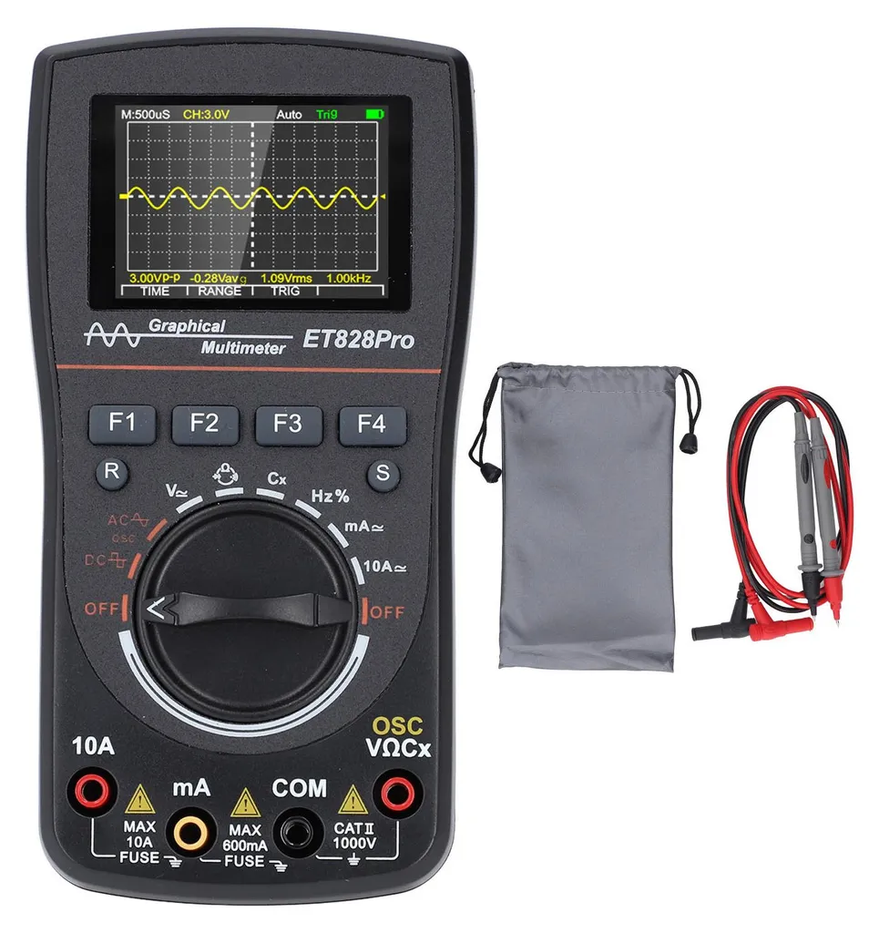 Appareil de mesure oscilloscope et multimètre portable 50 Msps 10 MHz