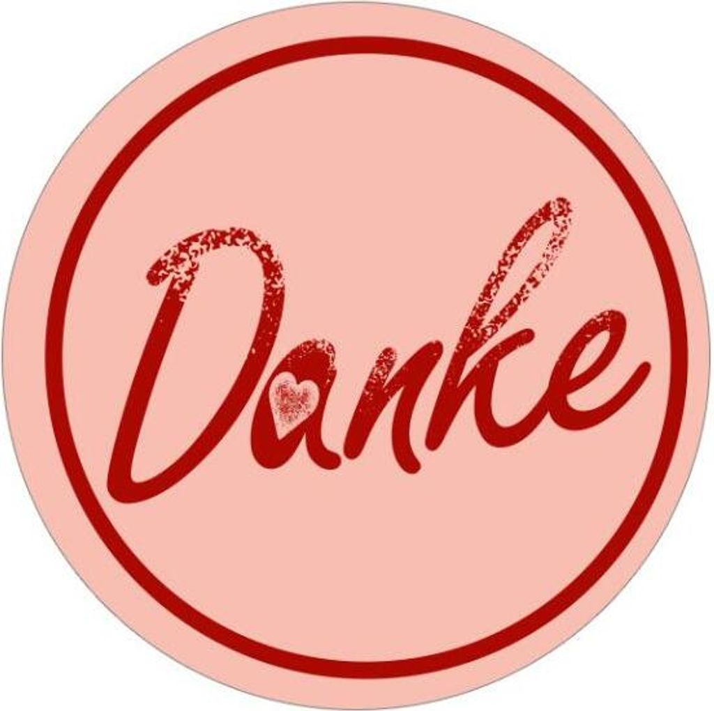 24x Sticker Danke (Motiv 2) 4cm Geschenk Aufkleber runde Spruch Etiketten