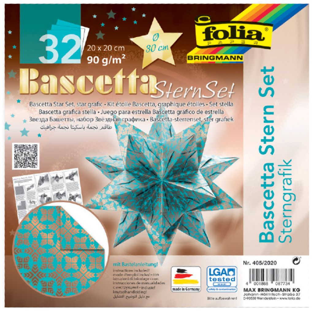folia Faltblätter Bascetta-Stern 200 x 200 mm 90 g/qm 32 Produktbild 