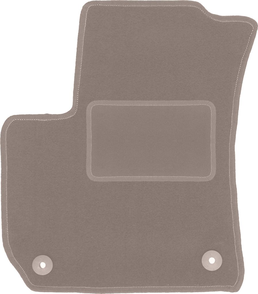 Fahrerfußmatte Velours beige passend für Opel Zafira B (2005-2014, Minivan) – mit Befestigungen – passgenau