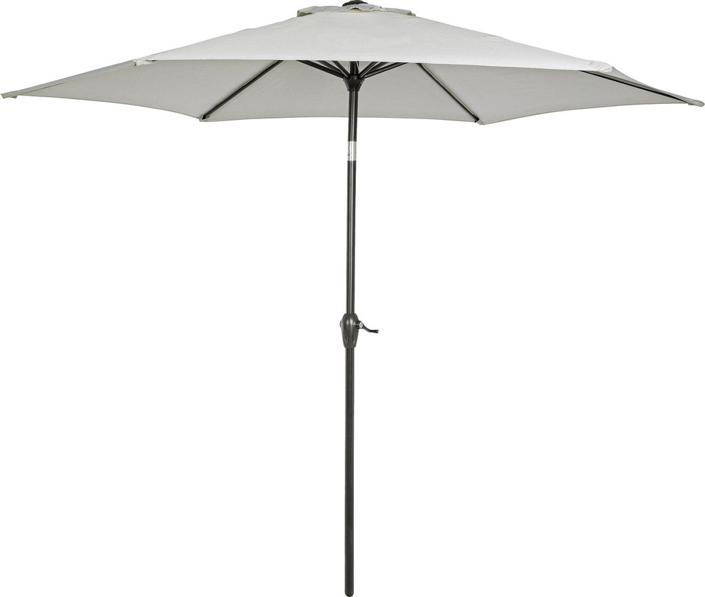 Sonnenschirm - Hellgrau - mit Kurbel - Aluminiumgestell - Ø 270 cm