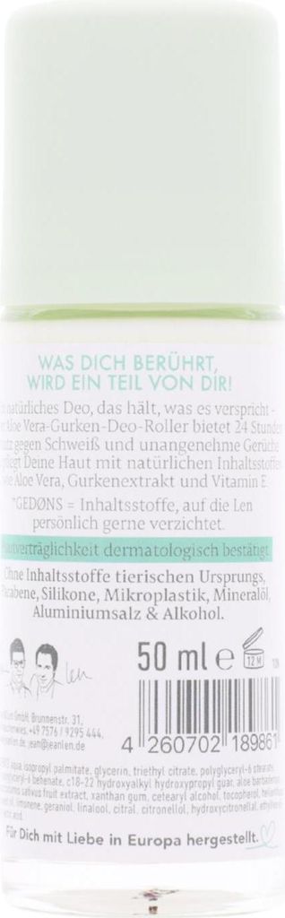 Jean & Len Deo Roll On Deoroller 24h Frische 50ml Erfrischende Pflege
