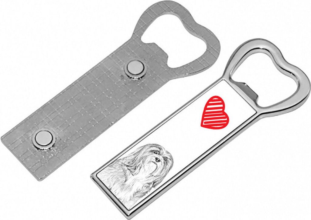 Lhasa Apso, Lhasaterrier, Löwenhund - Flaschenöffner mit Hund, personalisierter Flaschenöffner für den Kühlschrank, ein einzigartiges Geschenk...