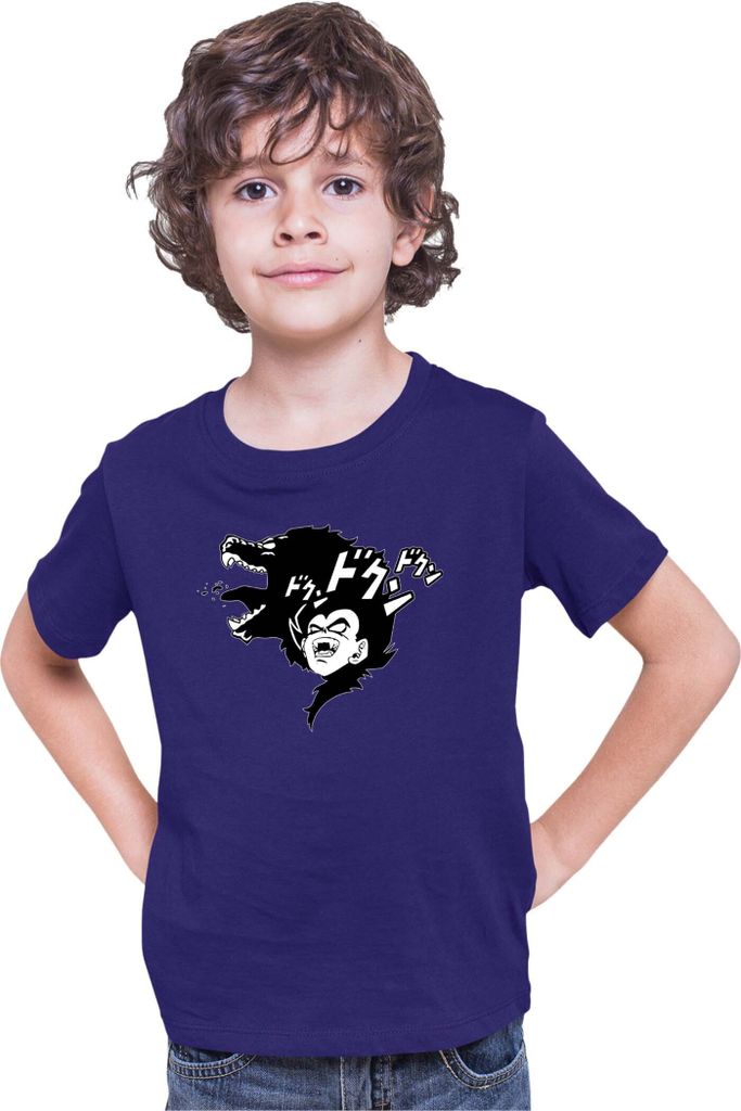 Kinder T-Shirt Dragon Anime Manga Ball Z Vegeta Beast 01, 9-11 Jahr - 140 / Dunkelblau