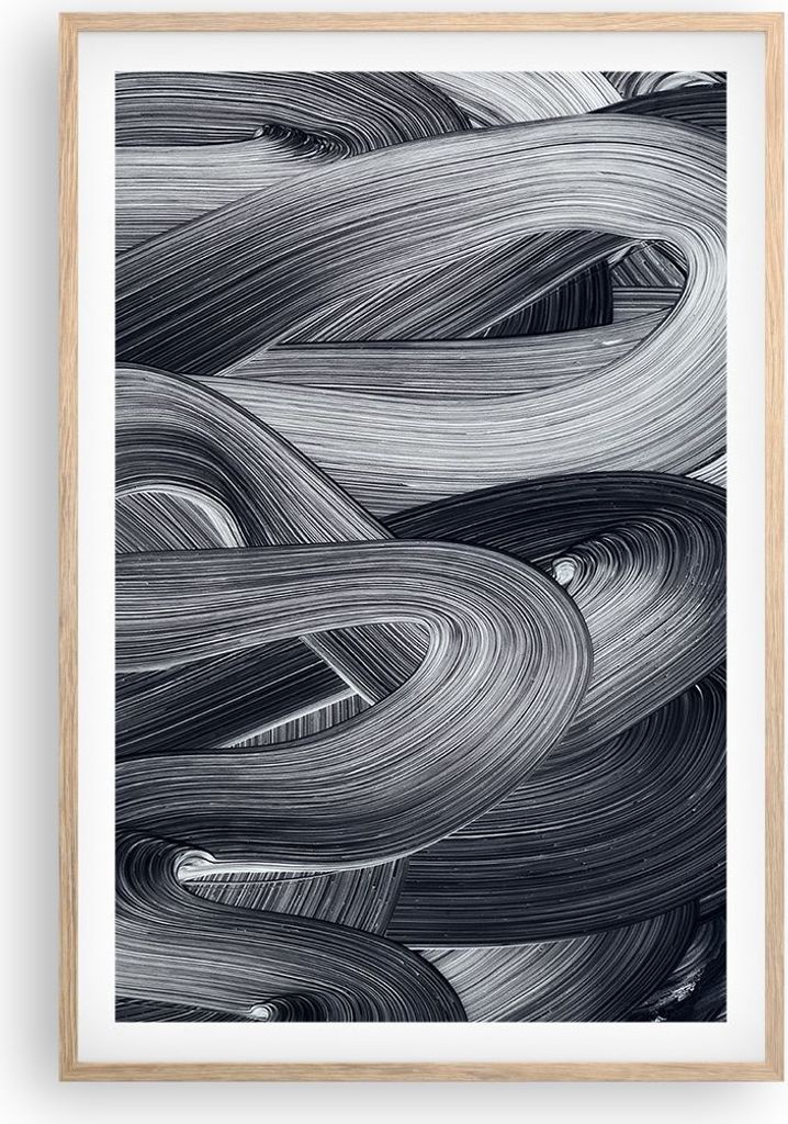 Gerahmtes Poster - Rahmen in heller Eiche - Farbe Pinsel Schwarz - 61x91,5 cm - Wand Bild - Wanddeko - Wandbilder - Kunstposter - Wandposter - Bild...