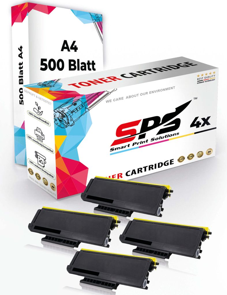 Druckerpapier A4 + 4x Multipack Set Kompatibel für Brother MFC-8380 DN (TN-3280) Toner-Kit Schwarz