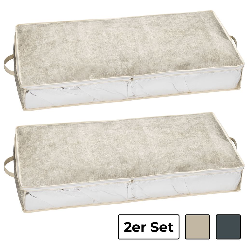 2er Unterbett Aufbewahrungstasche Faltbar Tragetasche für Bettdecken und Kissen