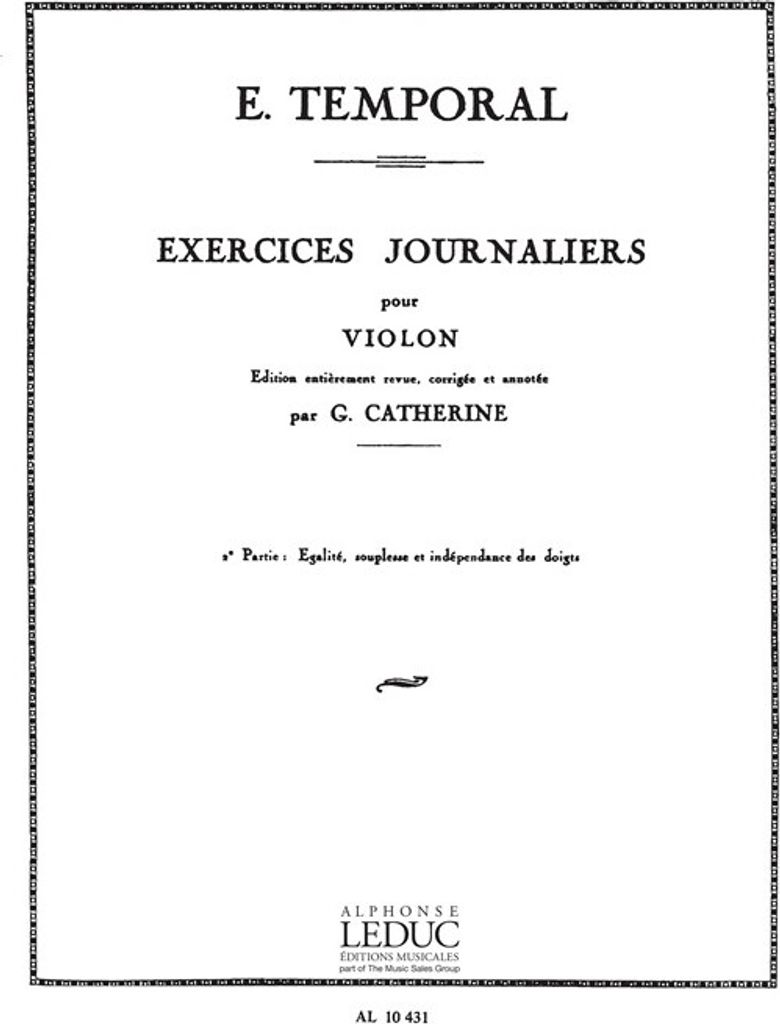 Temporal Exercices Journaliers Volume 2 Violon