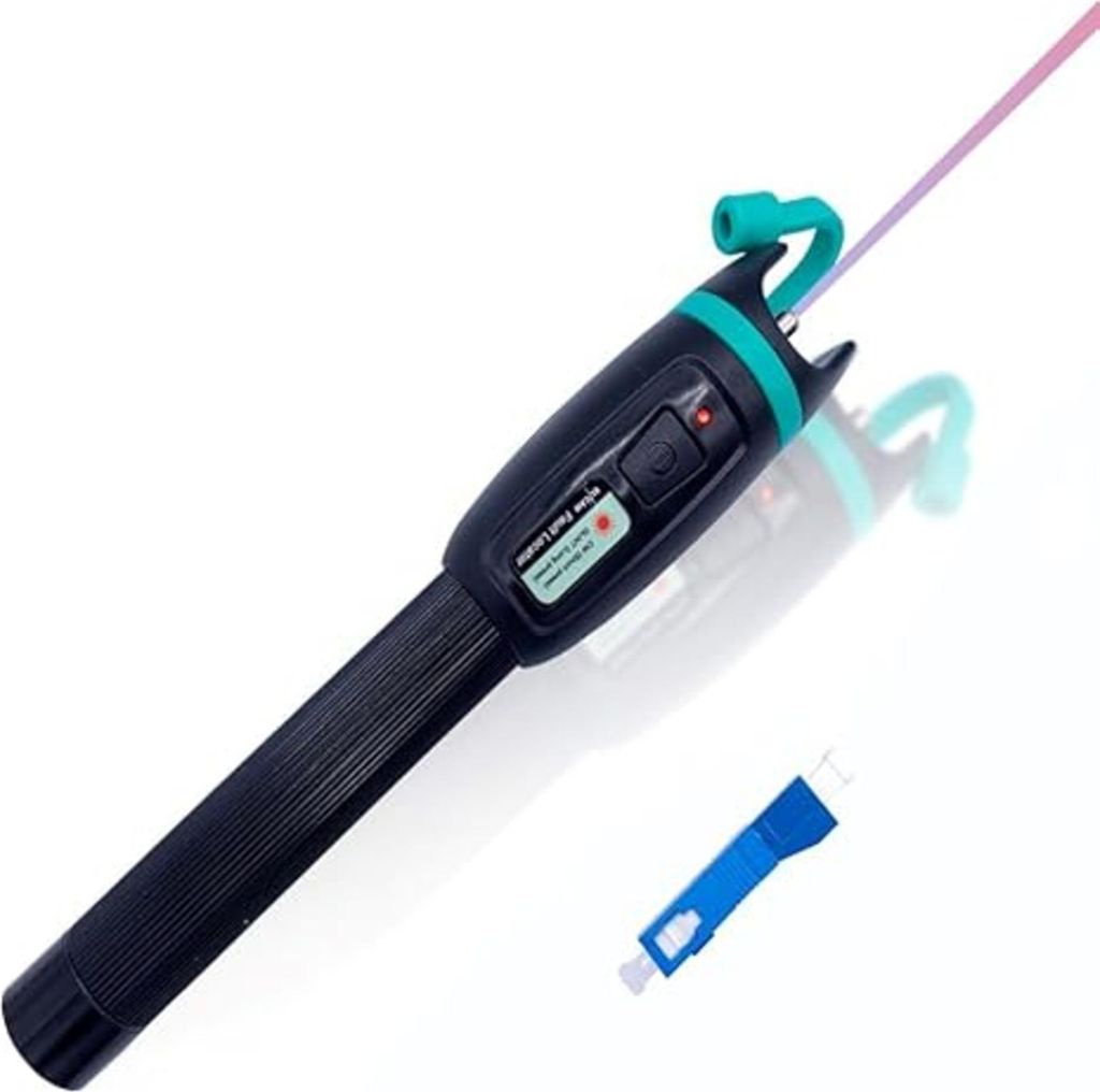 Elfcam - VFL-Laserstift 30 mW für Glasfaser - Bis zu 30 km, mit SC-zu-LC-Adapter, Kompatibel mit SC/FC/ST/LC