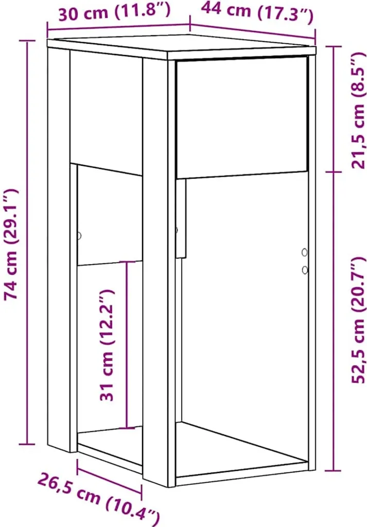 Mobiletto PC Rovere Fumé 30x44x74 cm: Stile e Organizzazione Ufficio - 10