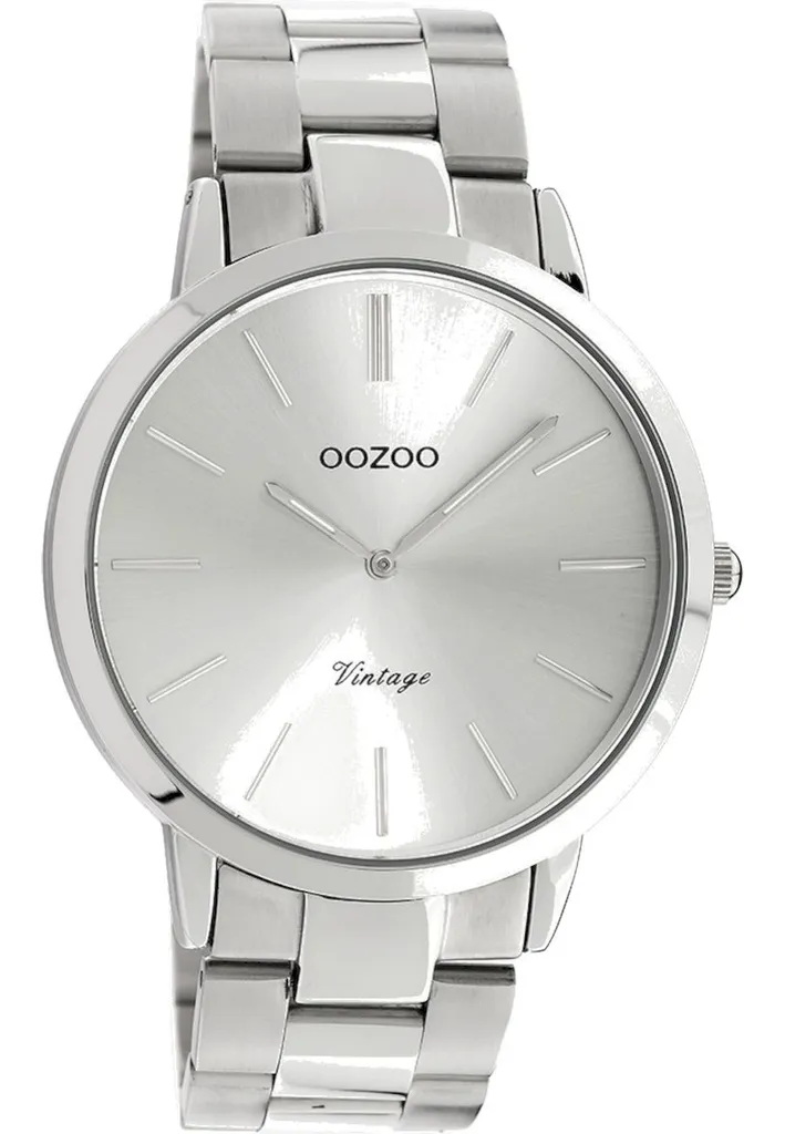 Montre analogique argentée OOZOO Vintage pour homme et femme tendance