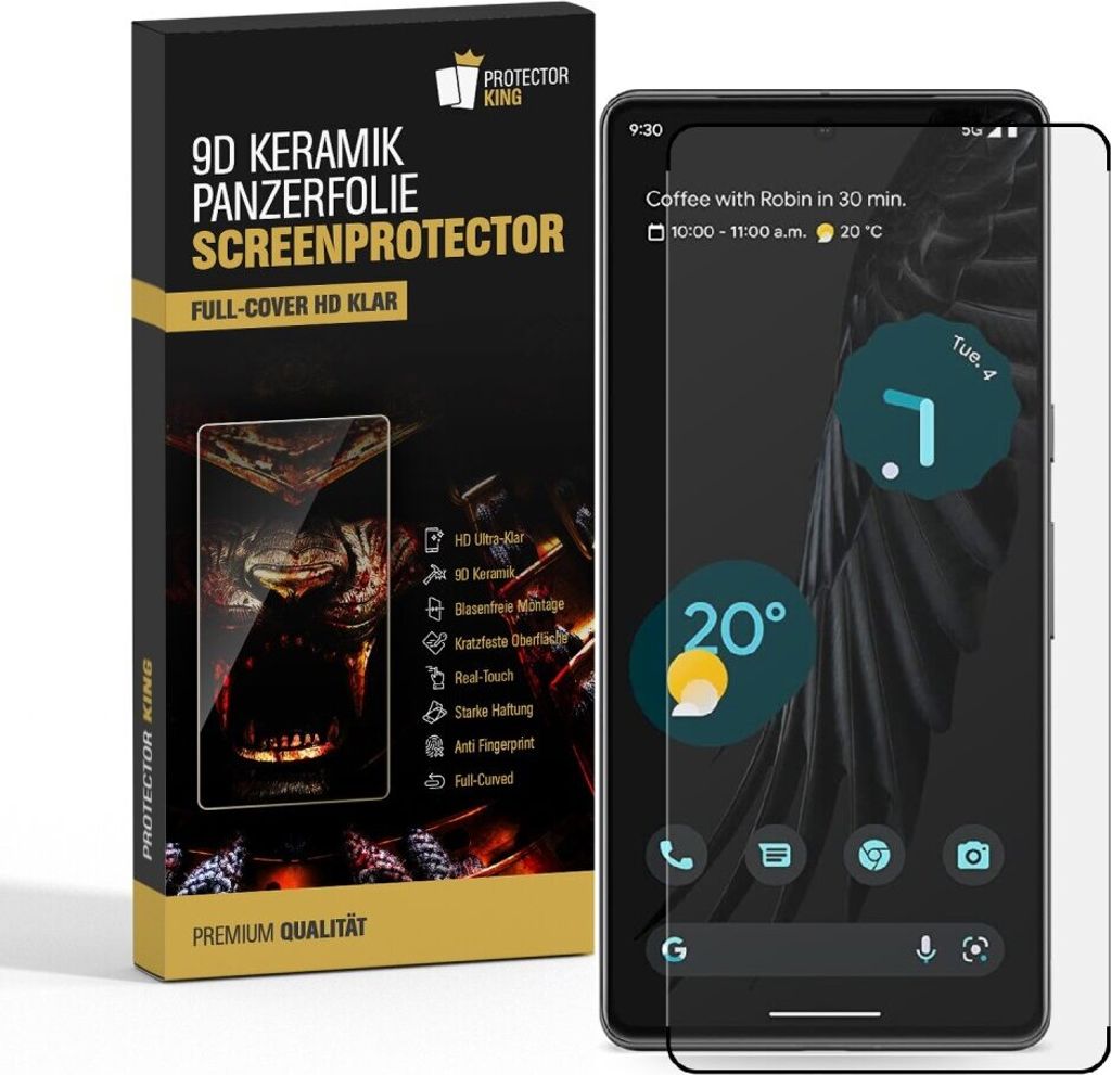 4x Panzerfolie für Google Pixel 6 Pro FULL-CURVED Displayschutz Keramik Schutzfolie Displayfolie Folie ANTI-SHOK ANTI-BRUCH-ANTI-STOß
