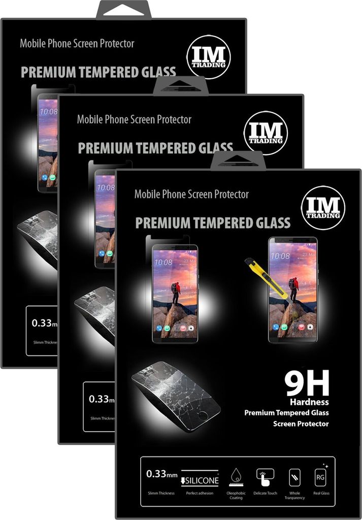 3x HTC U12+ (Plus) Panzerglas Handy Panzerglasfolie 9H Display Schutzfolie