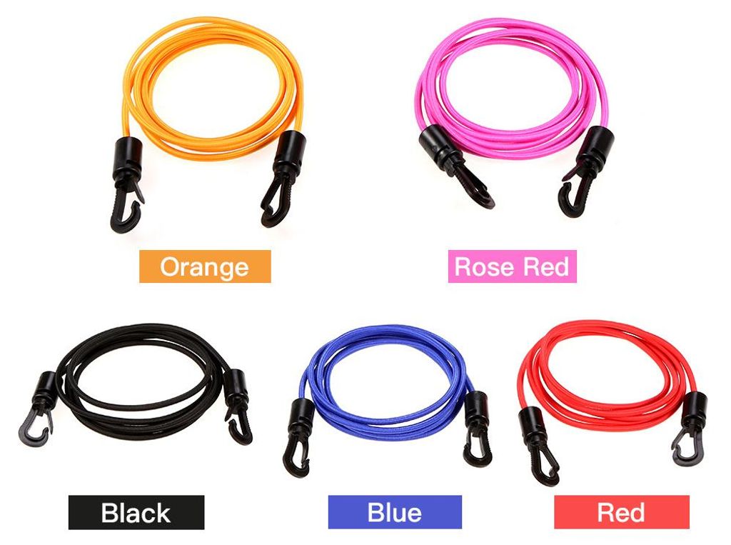 1,5 m langes, 4 mm starkes elastisches Bungee-Seil für Kajaks und Kanus mit Haken und Befestigungsschlaufe