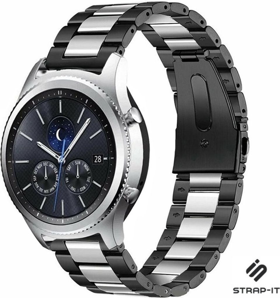 Strap-it Gliederarmband - Kompatibel mit Samsung Gear S3 Armband Ersatzarmband Edelstahl - Faltschließe - Hochwertiges Material - für Smartwatch ...