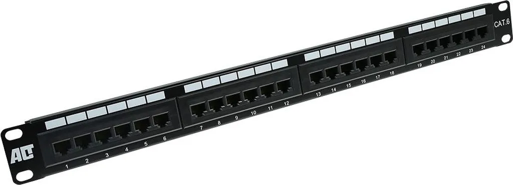 Patchpanel 24 ports ACT PP1010 Unshielded CAT6 UTP pour Rack 19 Pouces