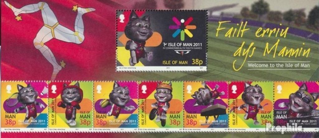 Briefmarken GB - Isle of Man 2011 Mi 1719-1726 Kleinbogen (kompl.Ausg.) postfrisch Commonwealth Jugendspiele