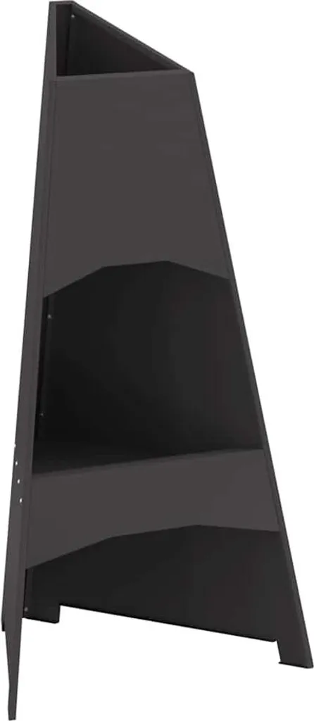 Focolare Nero 50x50x95 cm in Acciaio - Braciere da Giardino Professionale