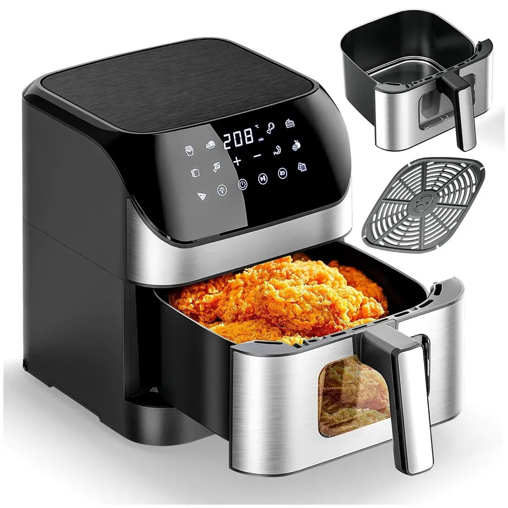 Friteuse à Air Chaud 1800W Grande Capacité 8L avec Minuterie 60 Min