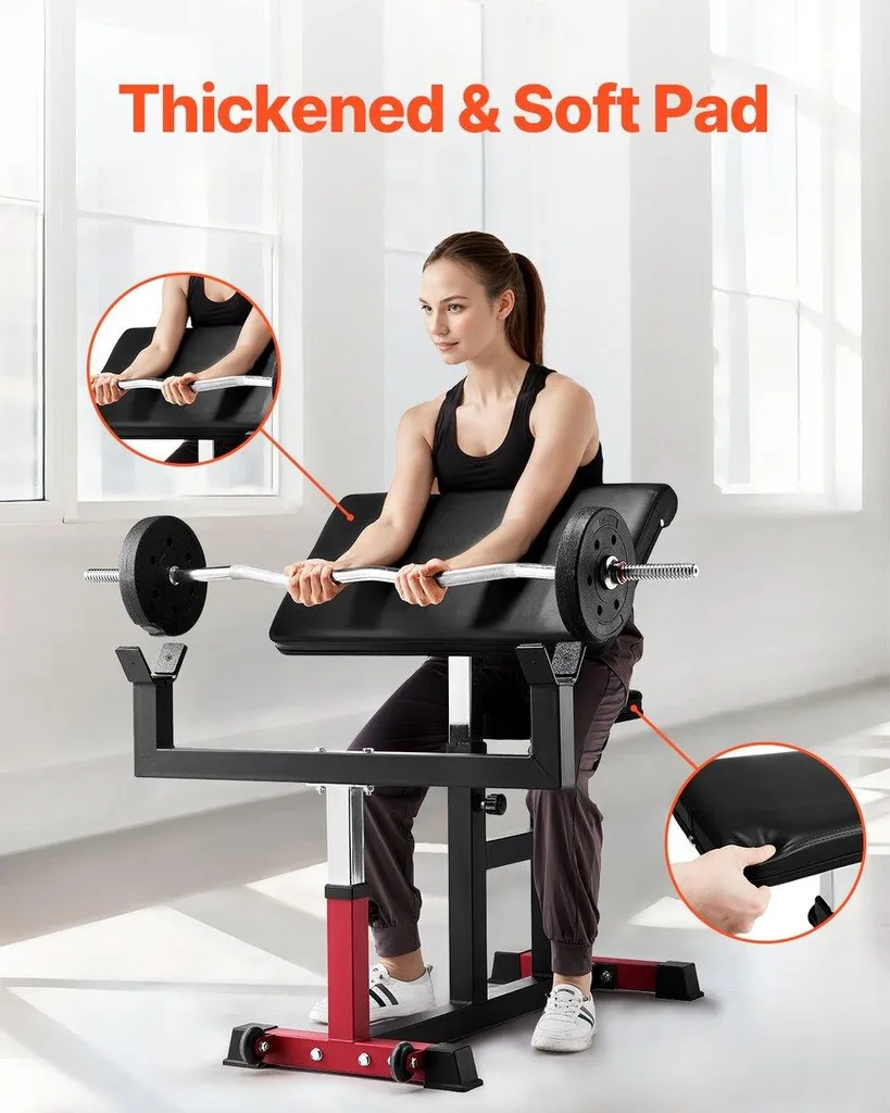 Appareil de musculation biceps et pupitre à squat réglable multifonction