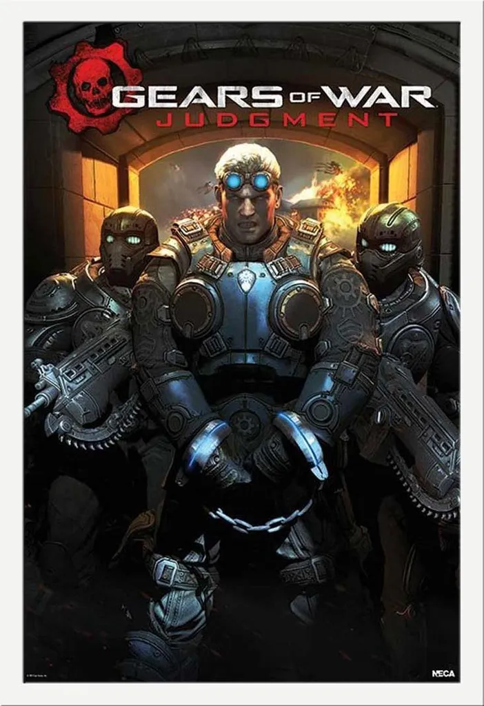 Gears Of War Poster Giudizio con Cornice Shinsuke MDF Bianco e Acrilico