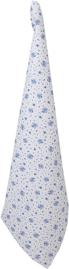 Clayre & Eef Geschirrtuch 50x70 cm Weiß Blau Baumwolle Rosen