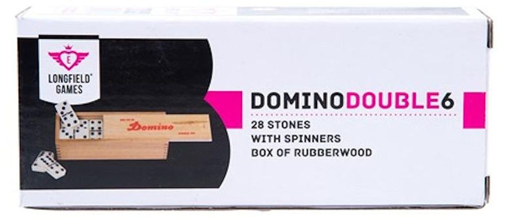 Longfield Games | Domino Doppel-6 Junior | Holz weiß | 28 Steine