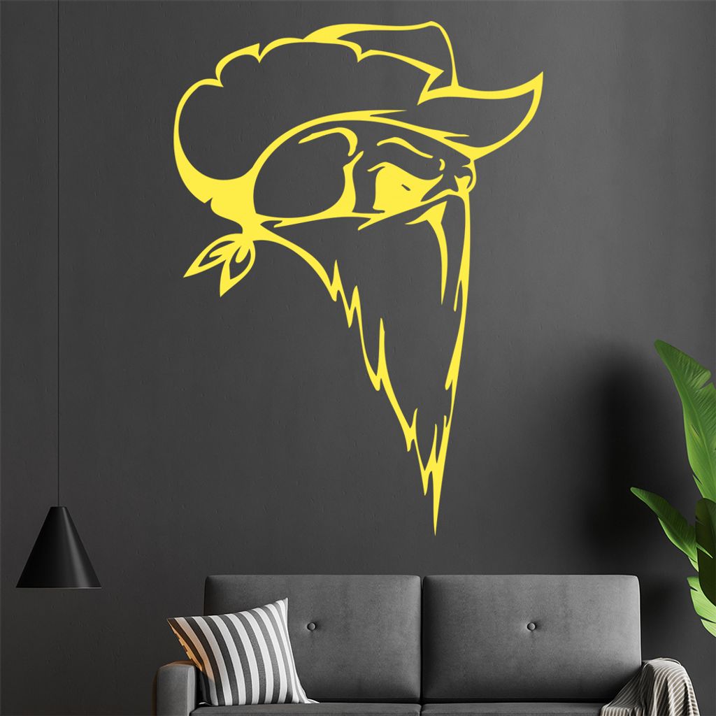 Western Schädel Wandtattoo in 6 Größen - Wandaufkleber Wall Sticker - Dekoration, Küche, Wohnzimmer, Schlafzimmer, Badezimmer
