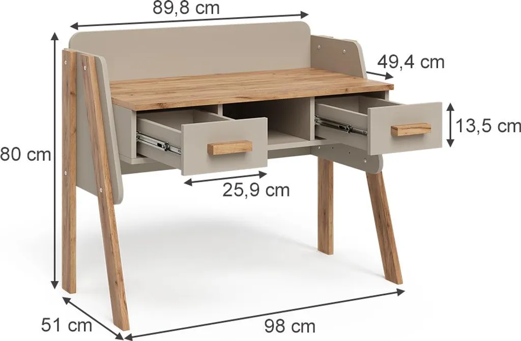 Bureau Vitalispa Malia Cachemire et Artisan 97x51 cm Modèle 58370