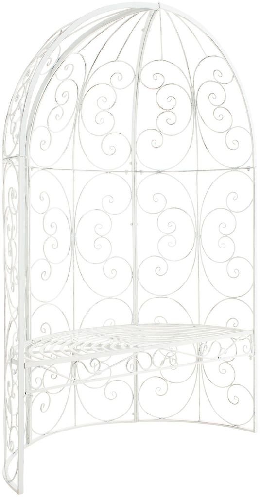 Mezzo gazebo Rosie con panca, bianco antico Immagine del prodotto 