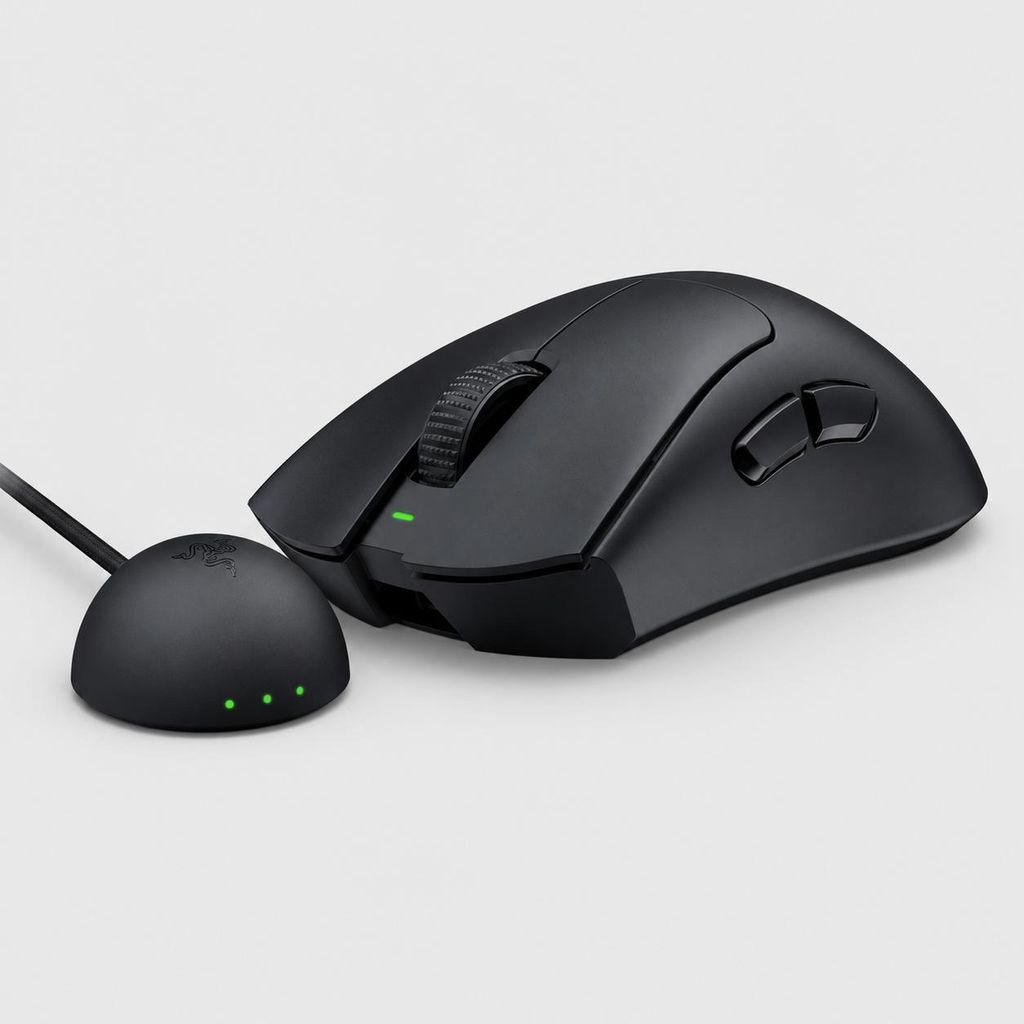 Razer DeathAdder V4 Pro, rechts, Optisch, RF Wireless + USB Produktbild  KI-generiertes Bild