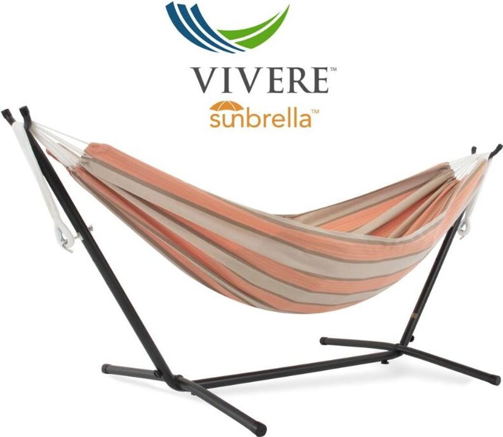 Sunbrella Doppelhängematte Hängematte Vivere C8SUN mit Gestell Farbe: Cameo