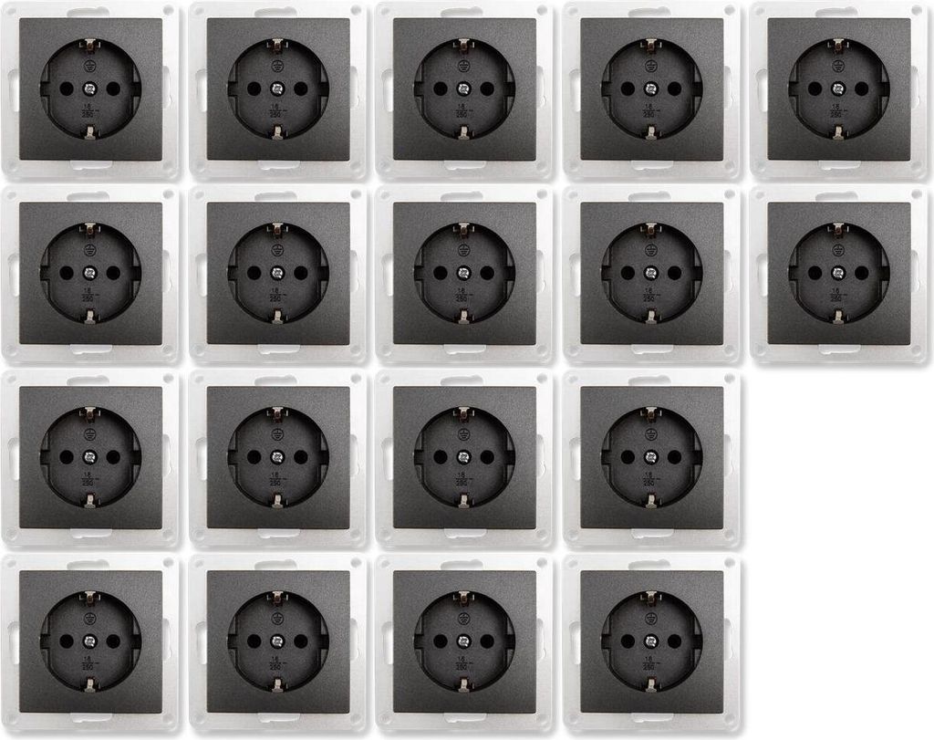 18x Schutzkontakt-Steckdose McPower "Flair", 250V/16A, UP, Produktbild 