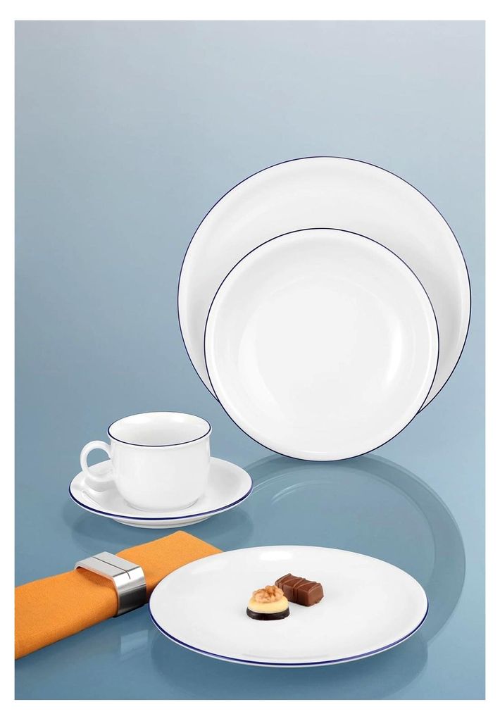 Untere zur Kaffeetasse 14,5 cm 6 Stück Compact Blaurand 10795