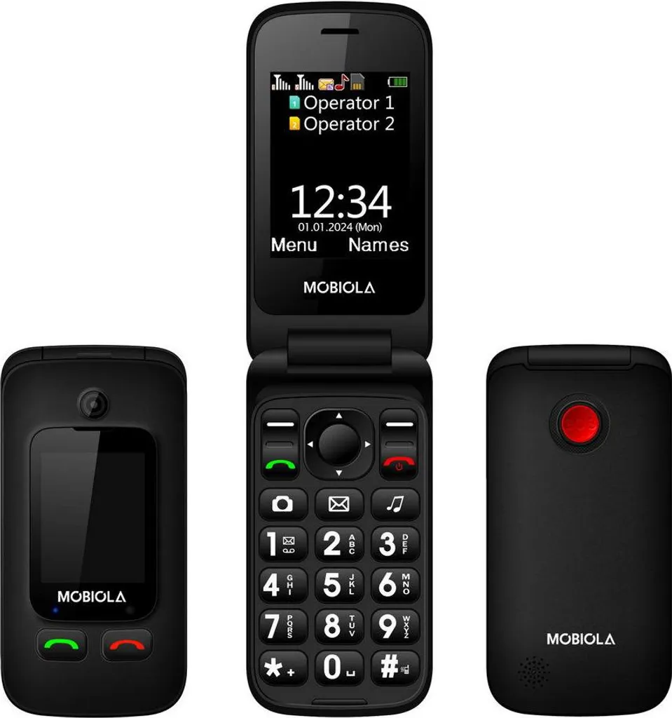Mobiola MB610 Black : Mobile Ergonomique avec Bouton SOS et Radio FM